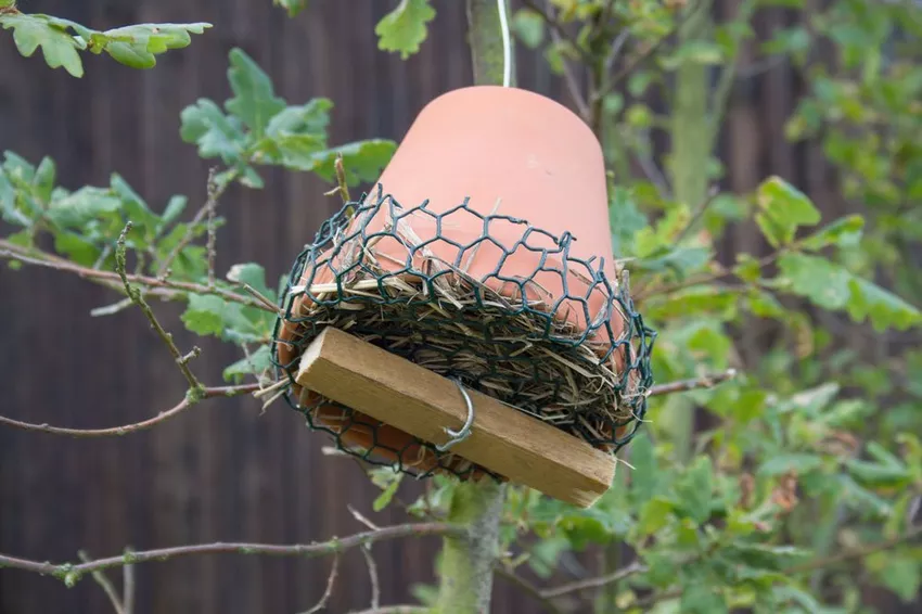 Building a catchy house out of a clay pot - instructions and tips